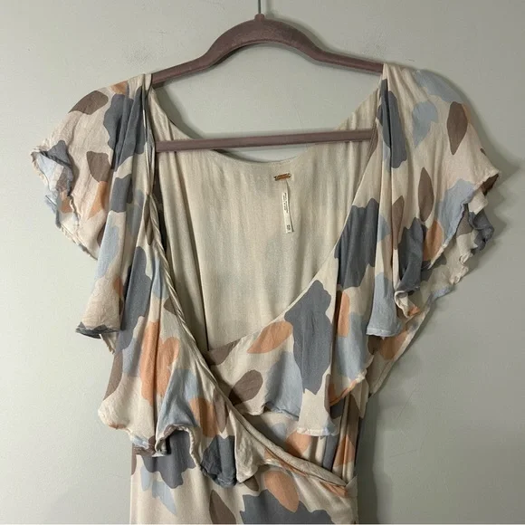 Free People Faye Printed Flowy Wrap Maxi Dress - Picture 5 of 6